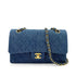 CHANEL VINTAGE CLASSIC FLAP MEDIUM CHAIN SHOULDER BAG BLUE DENIM 90245055 - PURPOSE