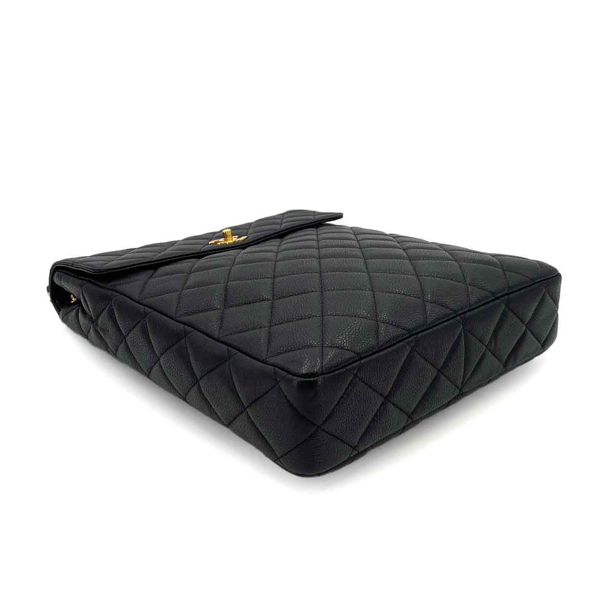 CHANEL VINTAGE MATELASSE CHAIN SHOULDER BAG BLACK CAVIAR SKIN 90245062