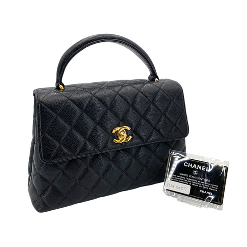 CHANEL VINTAGE MATELASSE HAND BAG BLACK CAVIAR SKIN 90245067 - PURPOSE