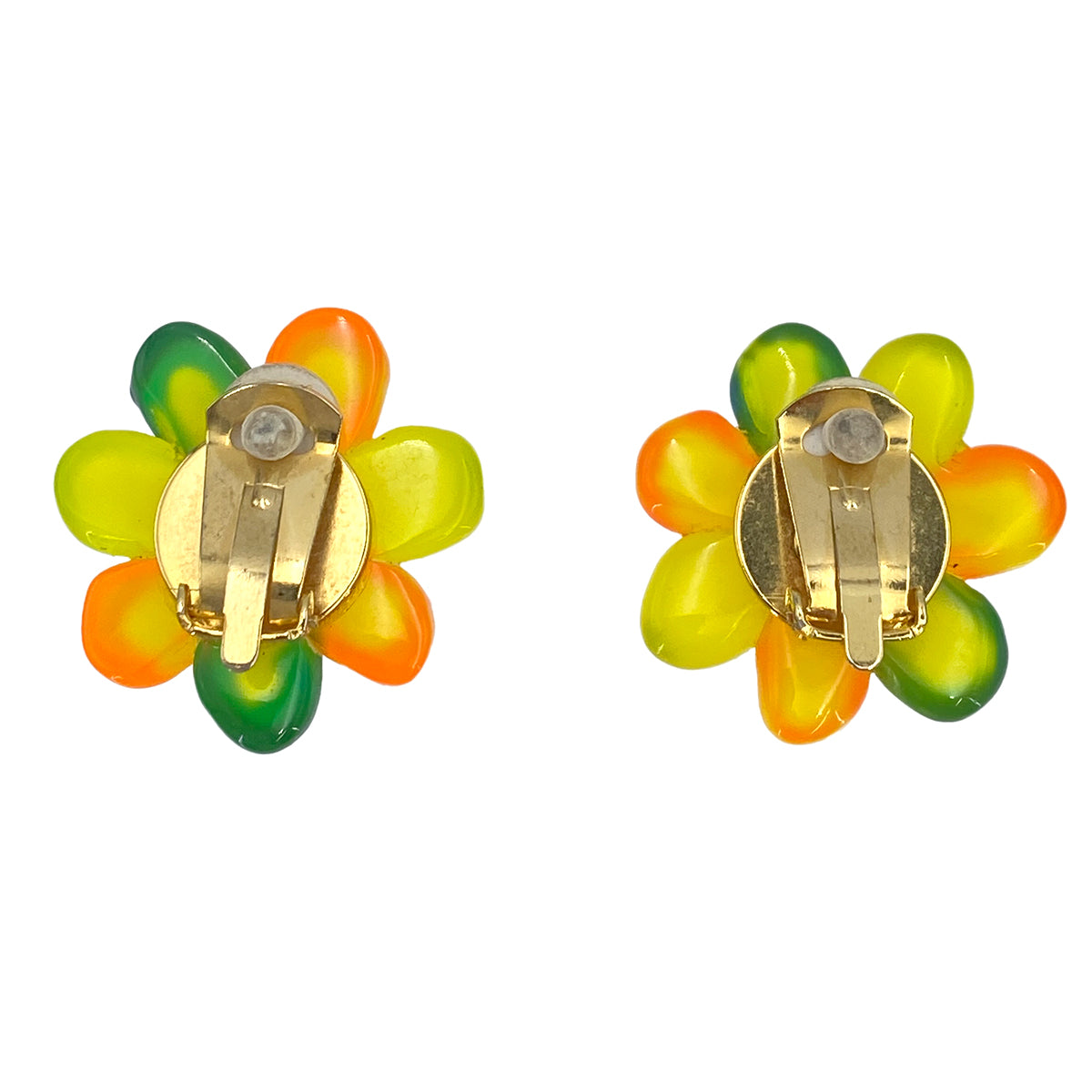 CHANEL VINTAGE EARRINGS FLOWER MOTIF COCOMARK ACCESSORY 95P 90245073