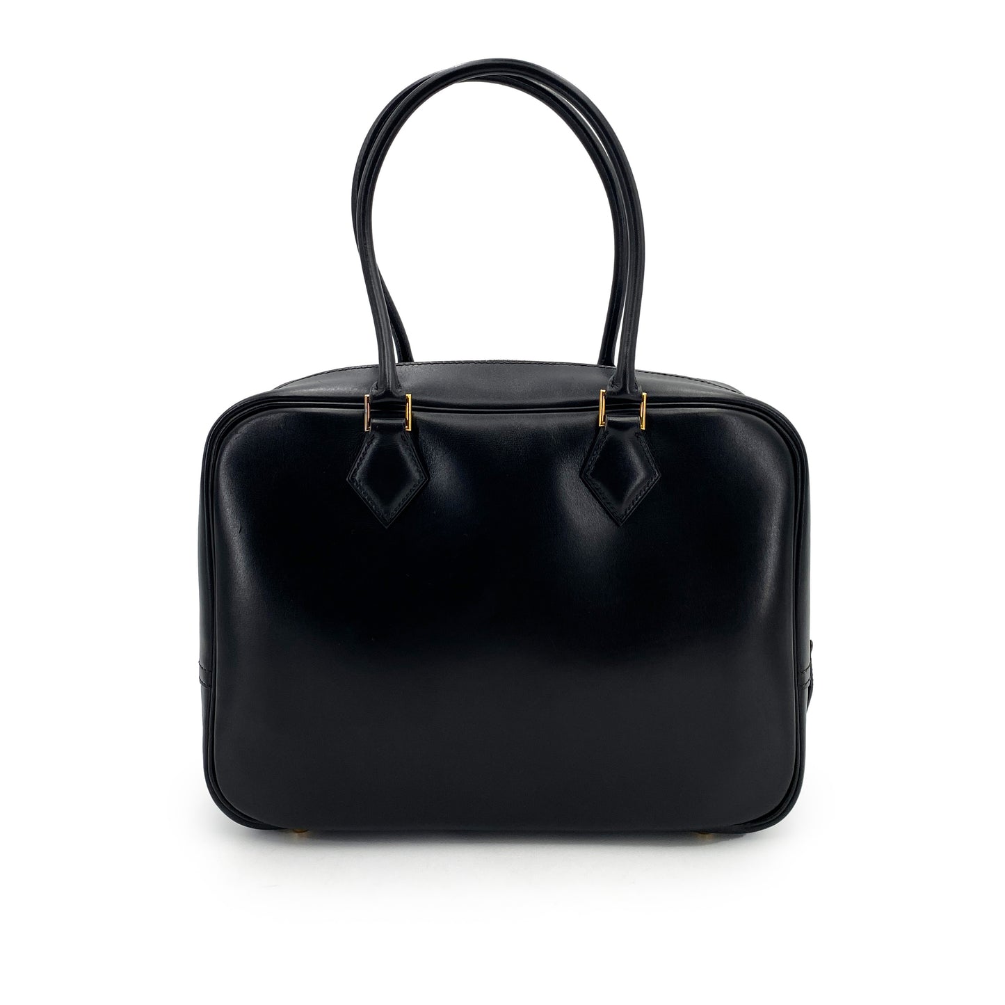 HERMES PLUME 28 BOXCALF BLACK HAND BAG □D 90245539