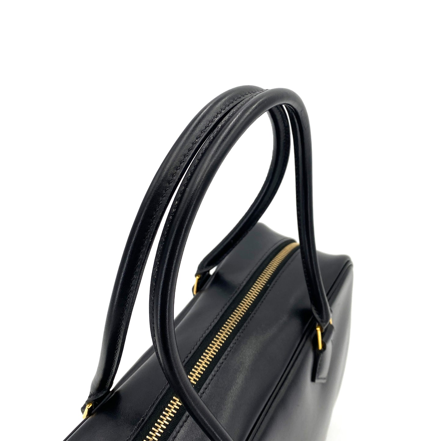 HERMES PLUME 28 BOXCALF BLACK HAND BAG □D 90245539