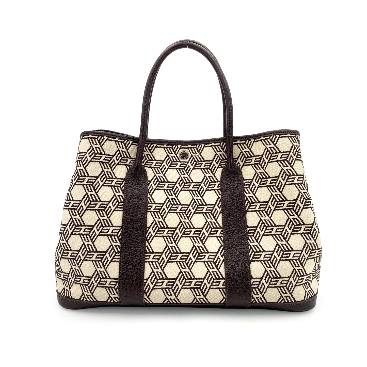 HERMES GARDEN PARTY 36 PM DARK BROWN TOILE SO H TOTE BAG □K 90245540