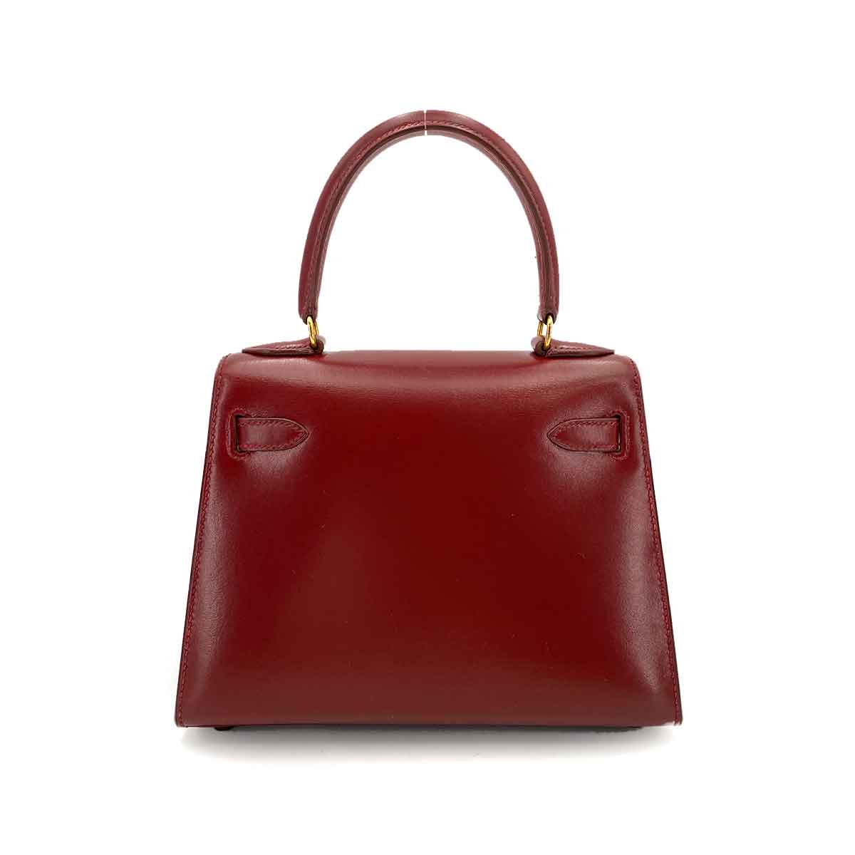 HERMES MINI KELLY 20 ROUGE ASH BOXCALF HAND SHOULDER BAG 〇V 90245541