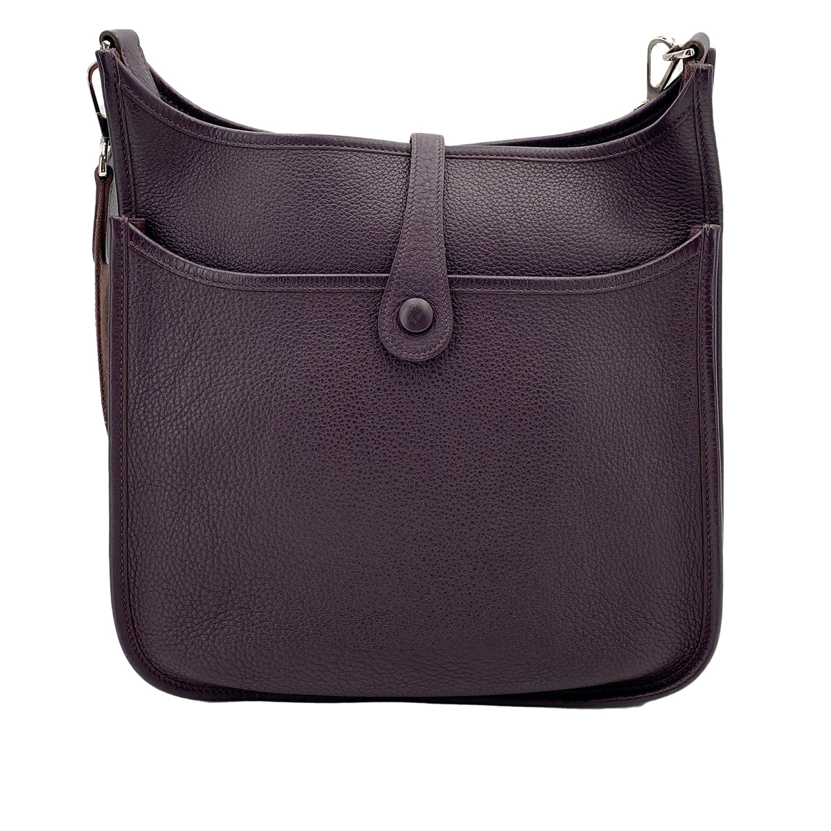 HERMES EVELYNE 2 PM RAISIN TAURILLON CLEMENCE SHOULDER BAG □K 90245542