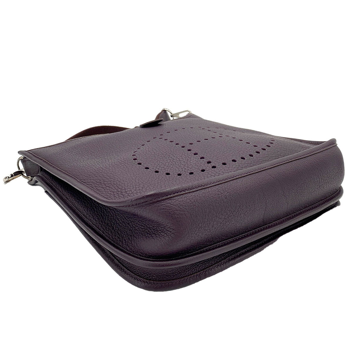 HERMES EVELYNE 2 PM RAISIN TAURILLON CLEMENCE SHOULDER BAG □K 90245542