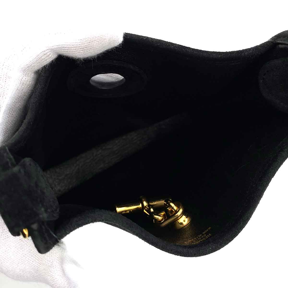 HERMES VESPA BLACK DEBRIS SHOULDER BAG □H 90245545