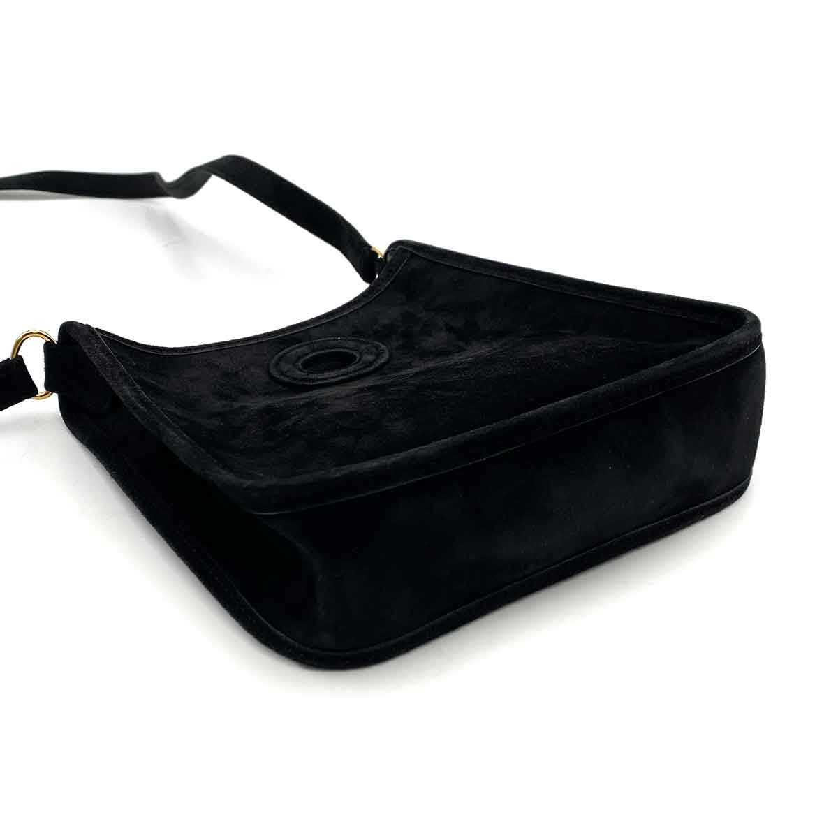 HERMES VESPA BLACK DEBRIS SHOULDER BAG □H 90245545