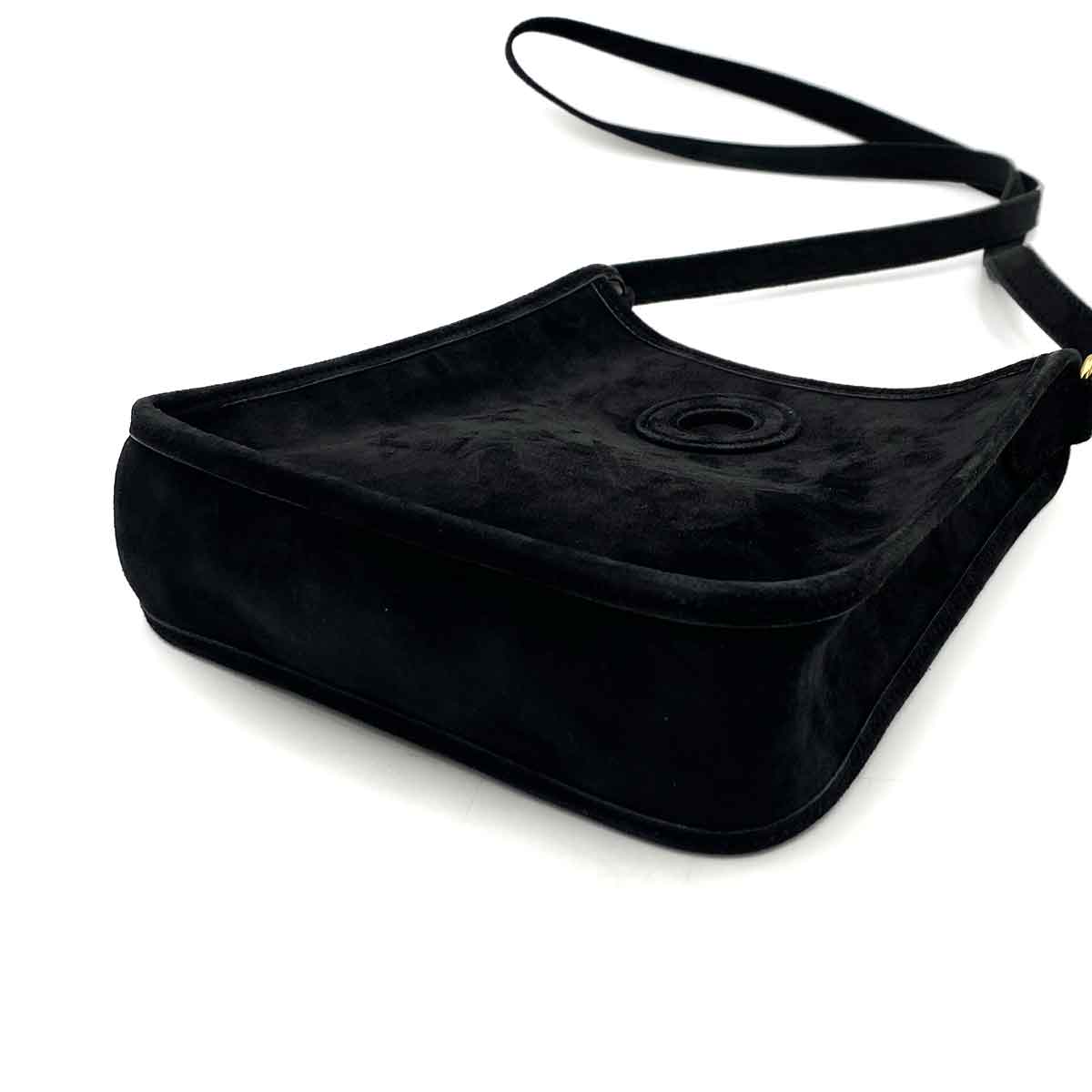 HERMES VESPA BLACK DEBRIS SHOULDER BAG □H 90245545