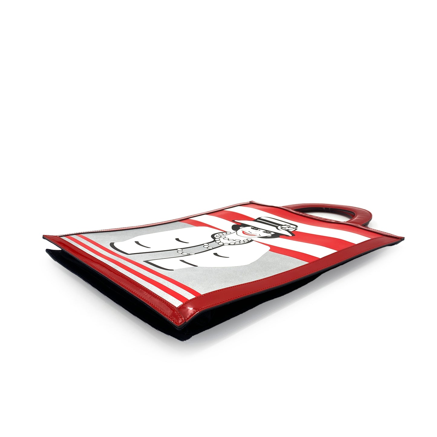 CHANEL VINTAGE COCOMARK MADEMOISELLE TOTE BAG RED ENAMEL 90245550