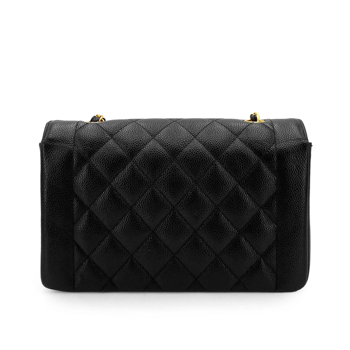 CHANEL VINTAGE DIANA MEDIUM CHAIN SHOULDER BAG BLACK CAVIAR SKIN 90245552