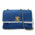 CHANEL VINTAGE MAXI MATELASSE 34 CHAIN SHOULDER BAG BLUE DENIM 90245553 - PURPOSE