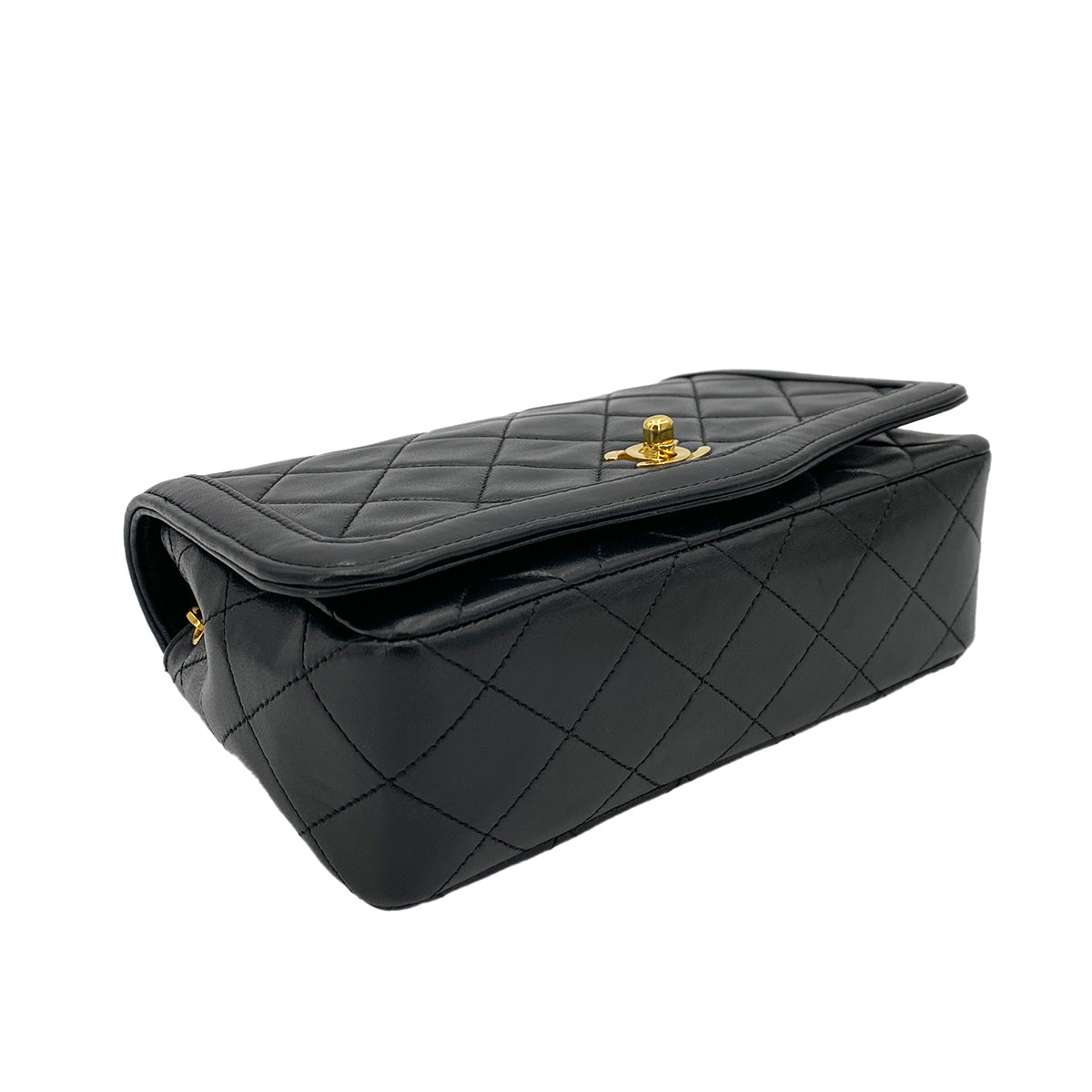 CHANEL VINTAGE MATELASSE BIJOU CHAIN SHOULDER BAG BLACK LAMB SKIN 90245555