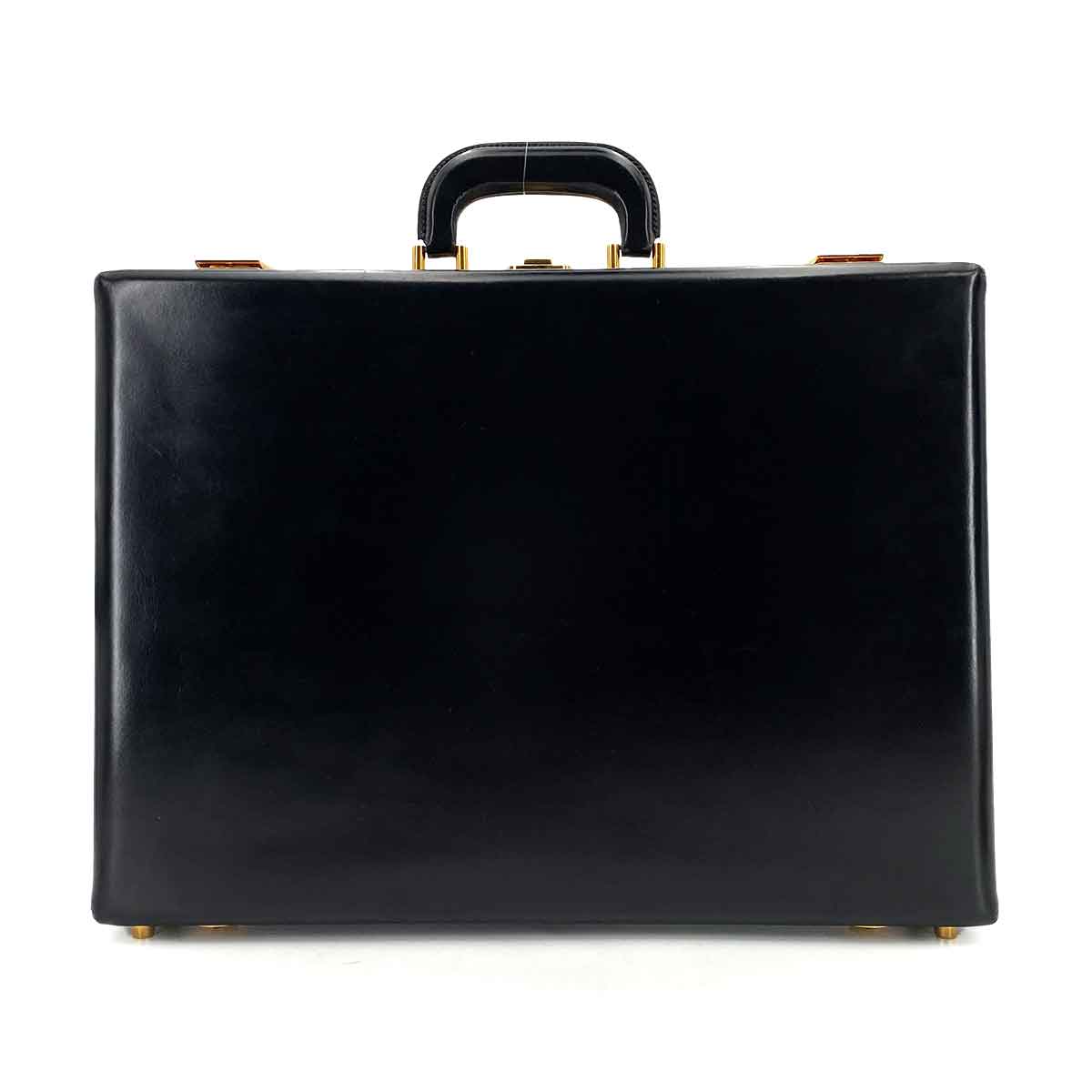 HERMES ATTASH CASE BLACK BOX CALF HAND BAG 〇P 90245565