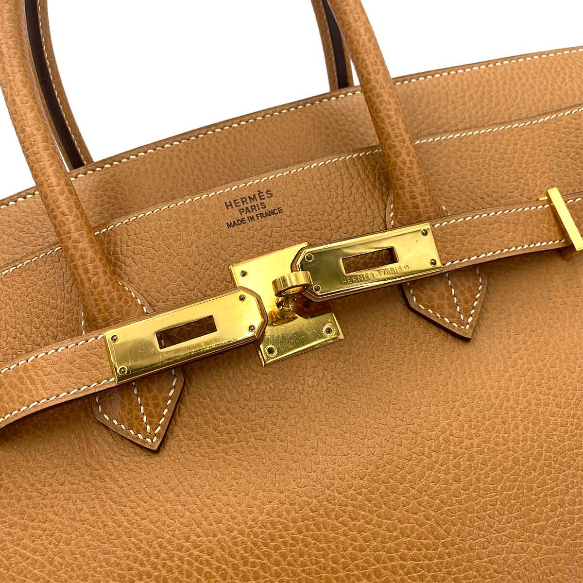 HERMES BIRKIN 35 NATURAL ARDENNES HAND BAG □B 90245566