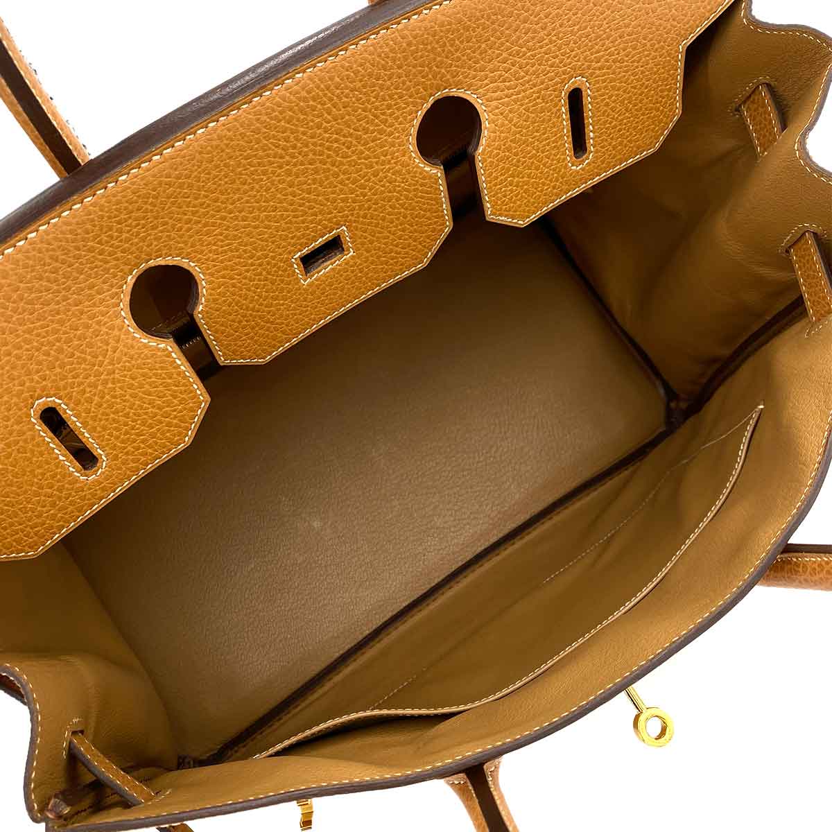 HERMES BIRKIN 35 NATURAL ARDENNES HAND BAG □B 90245566