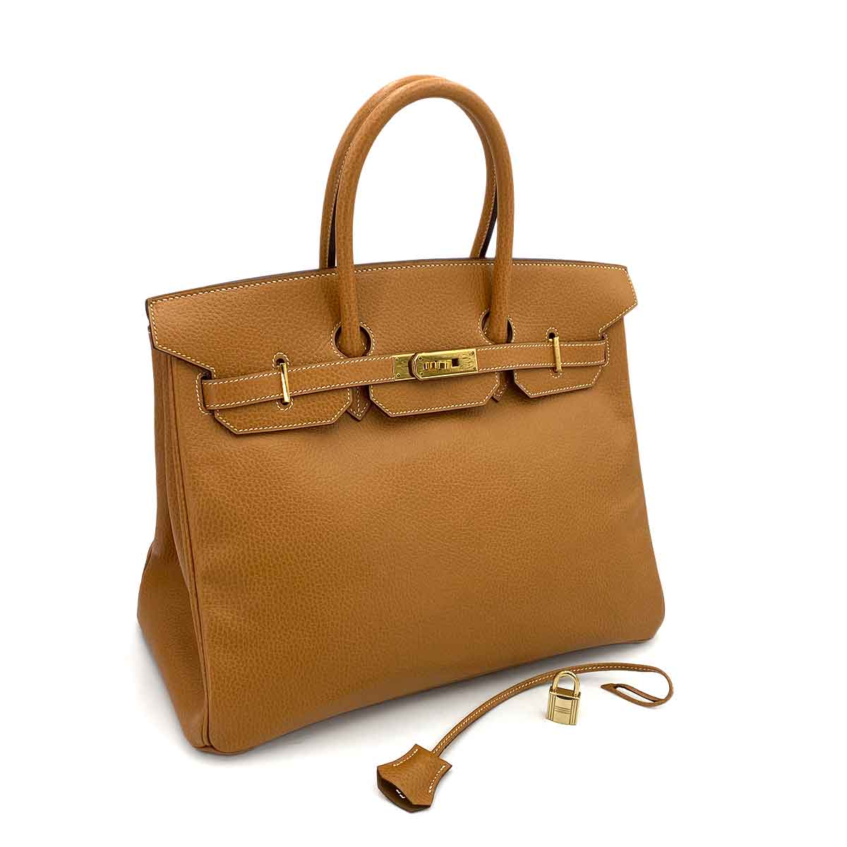 HERMES BIRKIN 35 NATURAL ARDENNES HAND BAG □B 90245566