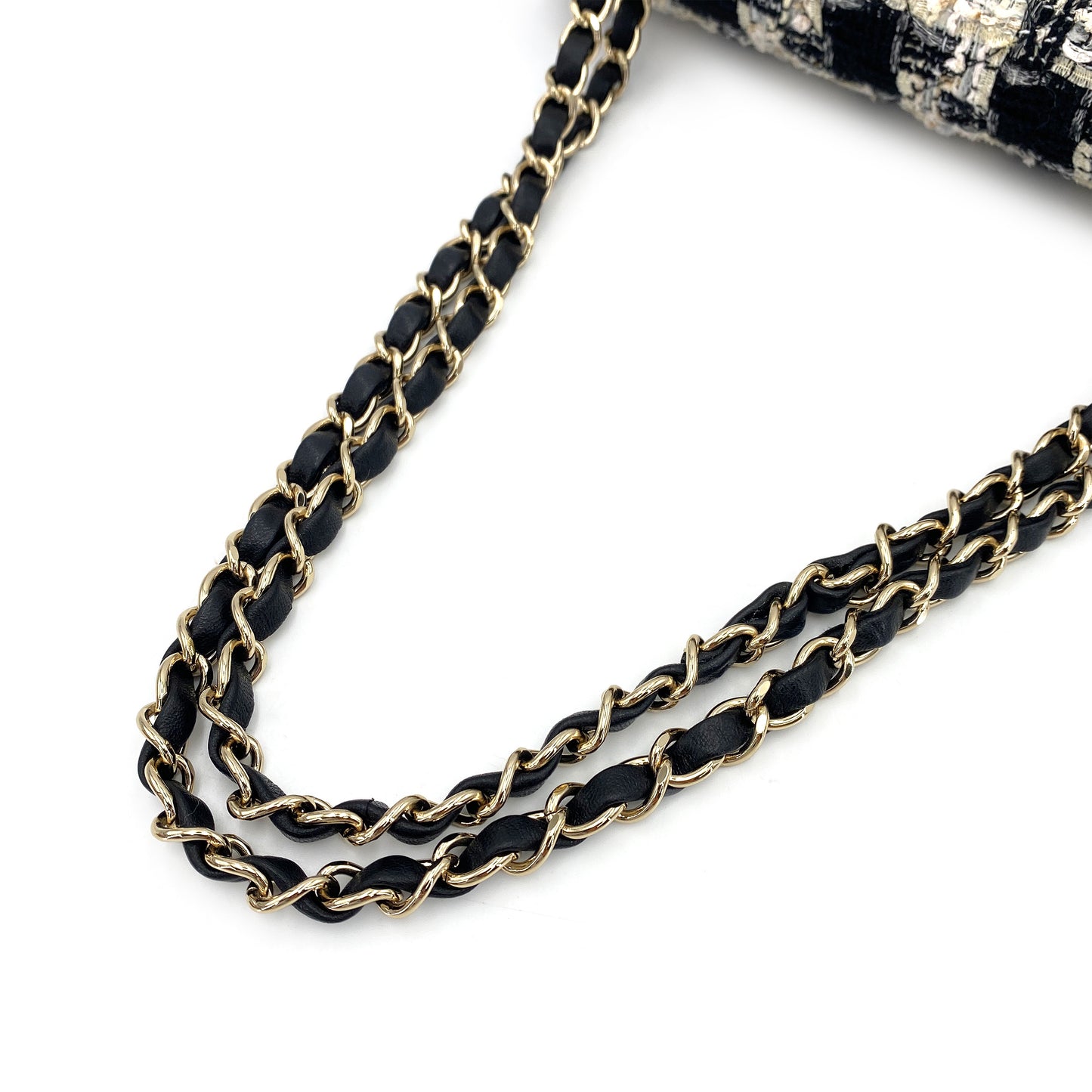 CHANEL VINTAGE CLASSIC FLAP MEDIUM CHAIN SHOULDER BAG MULTICOLOR TWEED 90245568