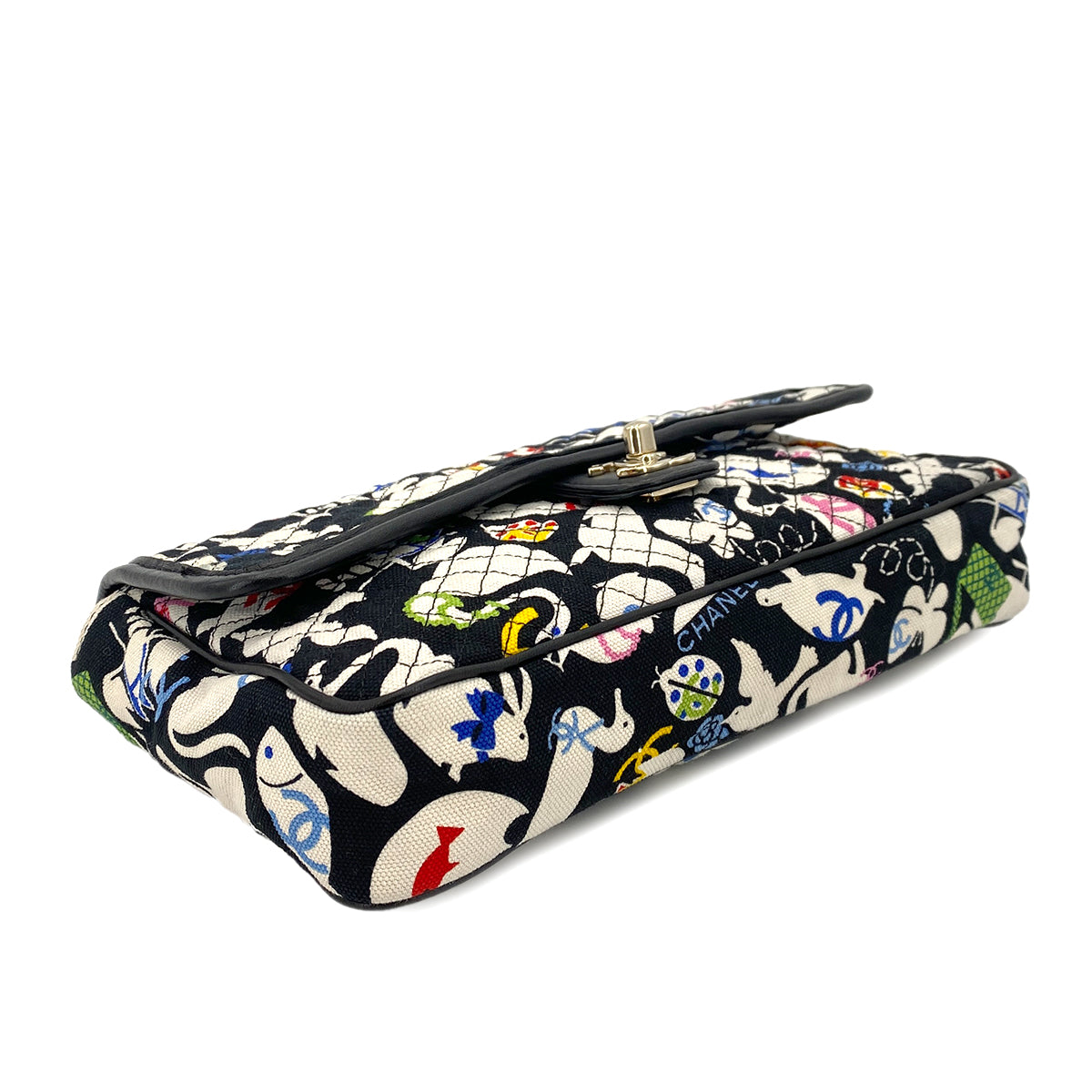 CHANEL VINTAGE BABY ANIMAL CHAIN SHOULDER BAG MULTICOLOR CANVAS 90245630