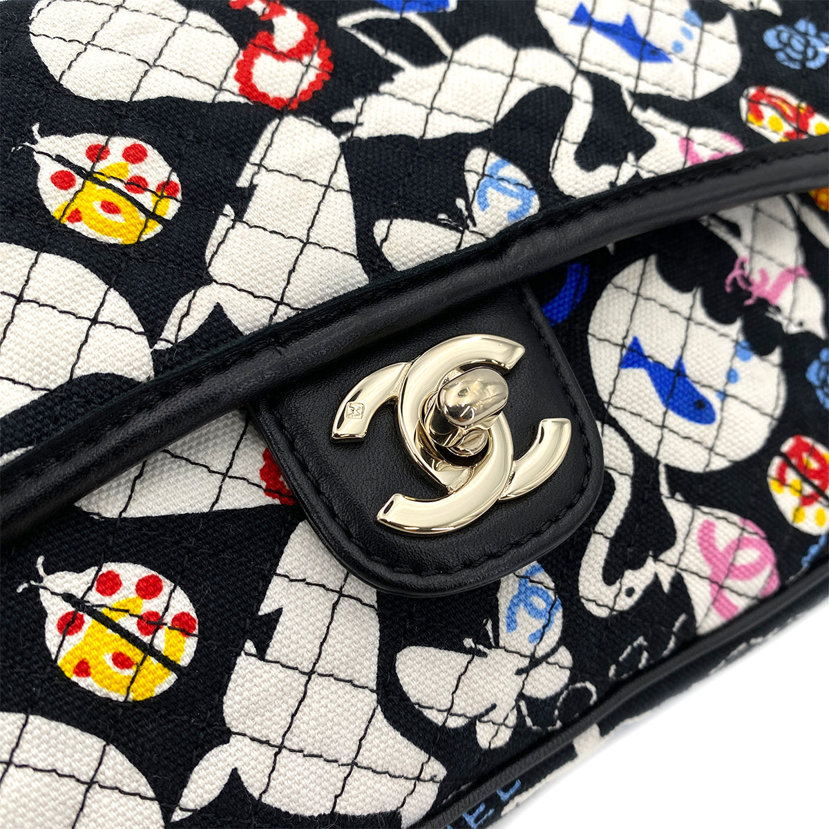 CHANEL VINTAGE BABY ANIMAL CHAIN SHOULDER BAG MULTICOLOR CANVAS 90245630