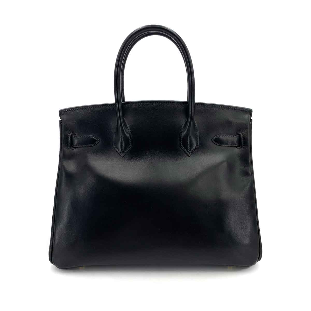 HERMES BIRKIN 30 BLACK BOXCALF HAND BAG □C 90245647