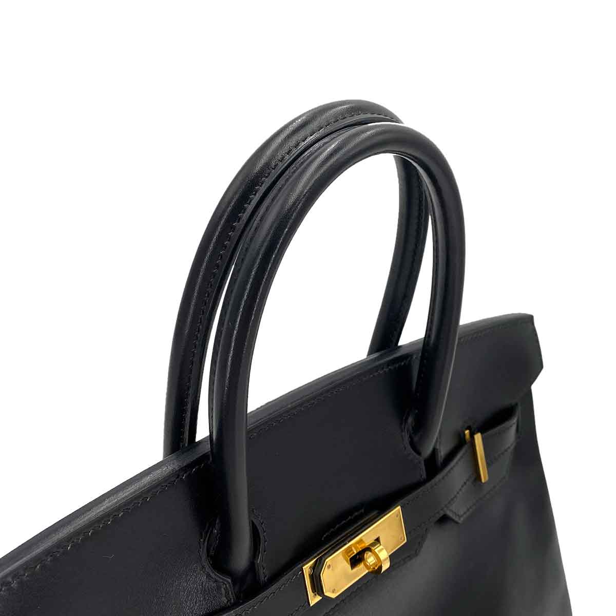 HERMES BIRKIN 30 BLACK BOXCALF HAND BAG □C 90245647