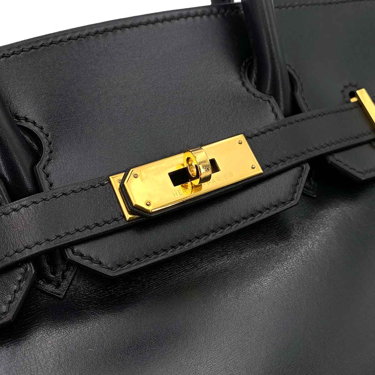 HERMES BIRKIN 30 BLACK BOXCALF HAND BAG □C 90245647
