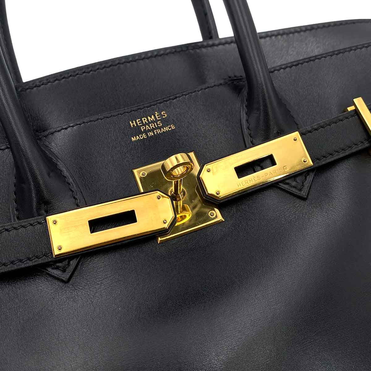 HERMES BIRKIN 30 BLACK BOXCALF HAND BAG □C 90245647
