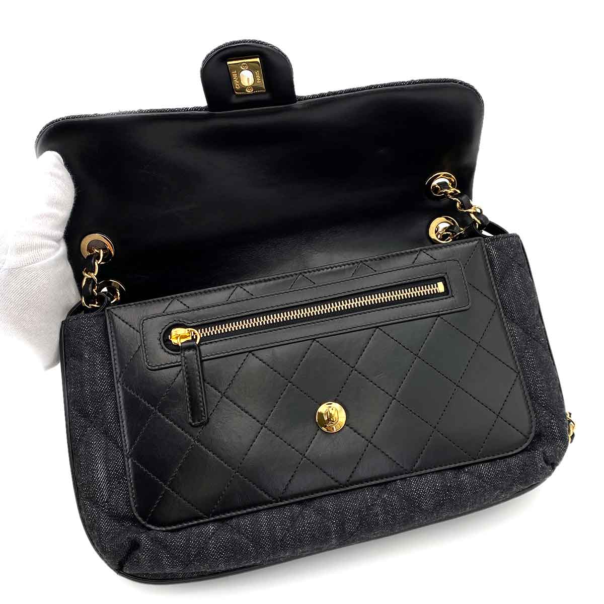 CHANEL MATELASSE CHAIN SHOULDER BAG BLUE DENIM 90245648