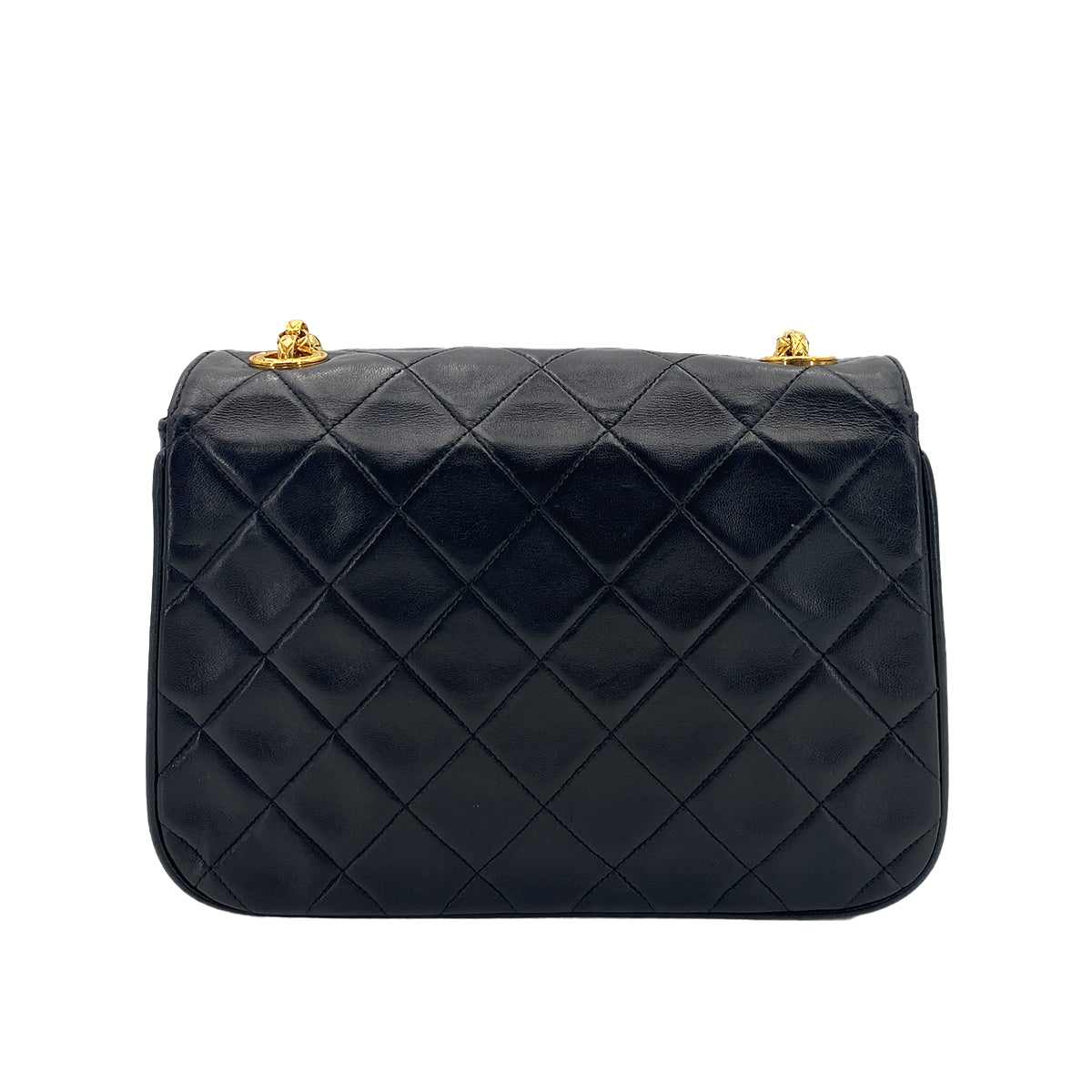 CHANEL VINTAGE BIJOU CHAIN SHOULDER BAG BLACK LAMB SKIN 90245658