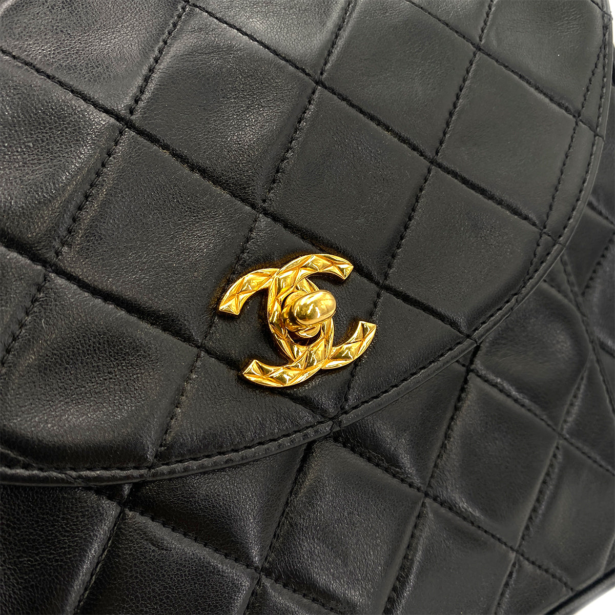 CHANEL VINTAGE BIJOU CHAIN SHOULDER BAG BLACK LAMB SKIN 90245658