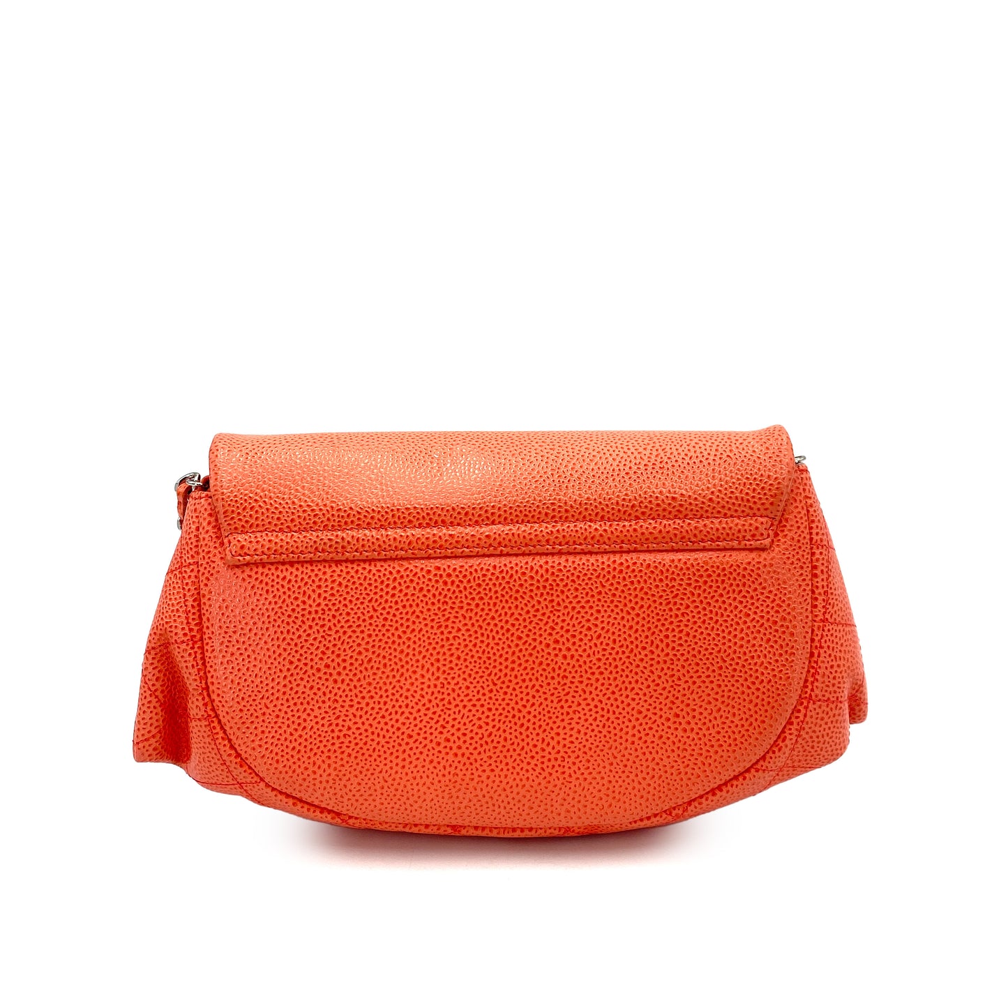 CHANEL VINTAGE CHAIN SHOULDER WALLET SALMON PINK CAVIAR SKIN 90245659