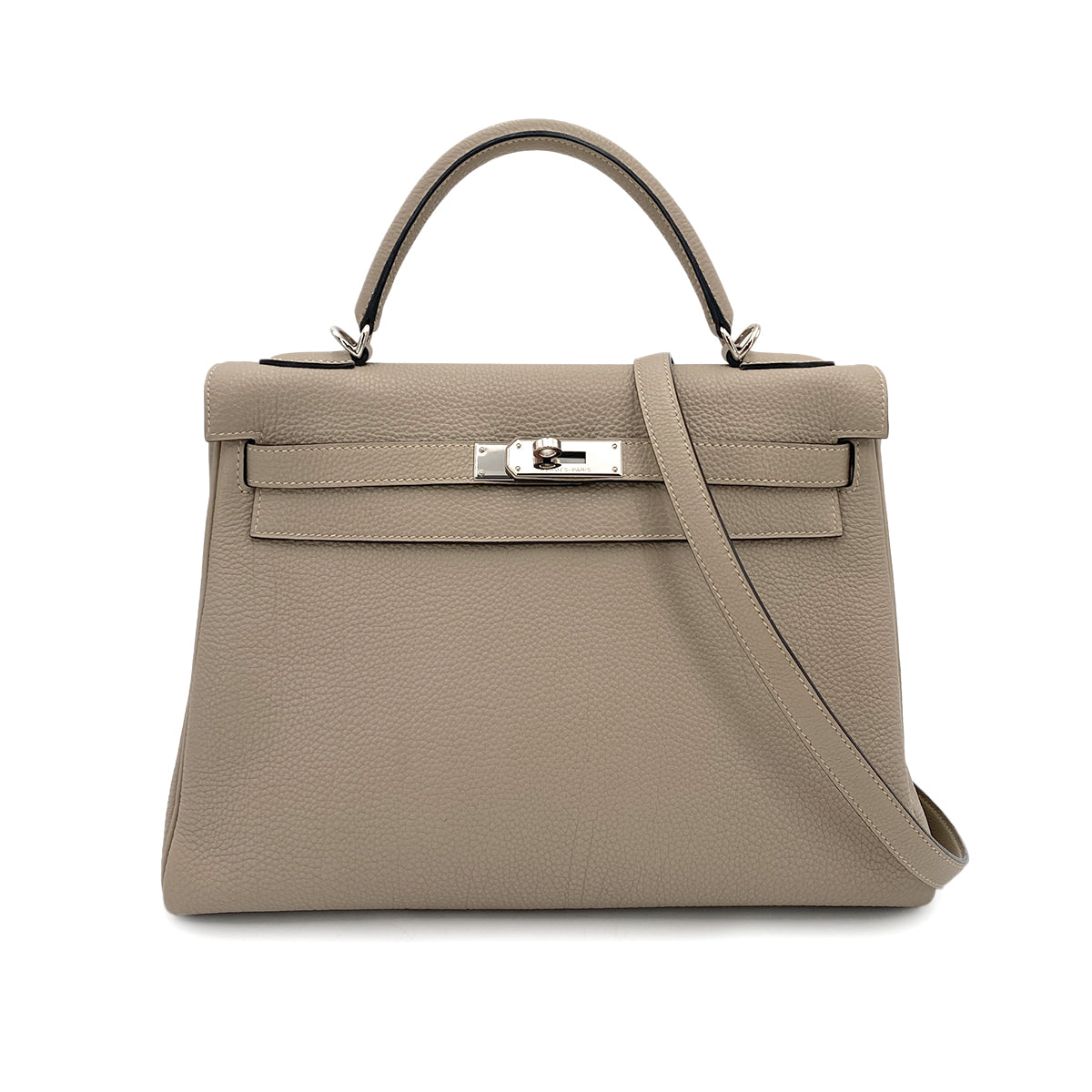 HERMES KELLY 32 RETOURNE GRIS TOURTERELLE TOGO HAND SHOULDER BAG □K SHW 90245661