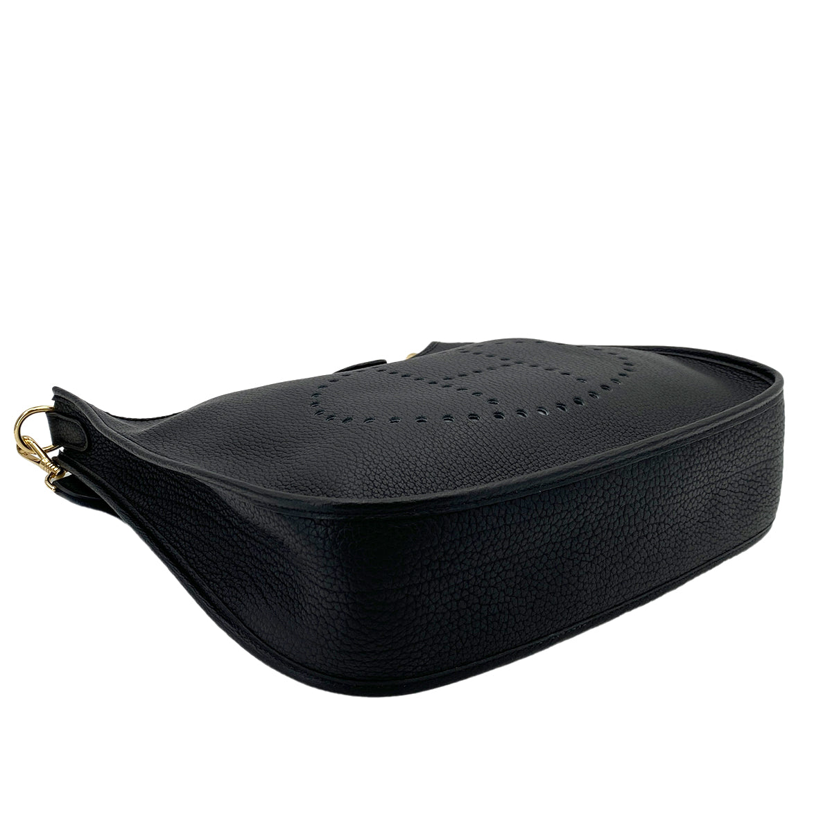 HERMES EVELYNE GM BLACK FJORD SHOULDER BAG □B 90245667