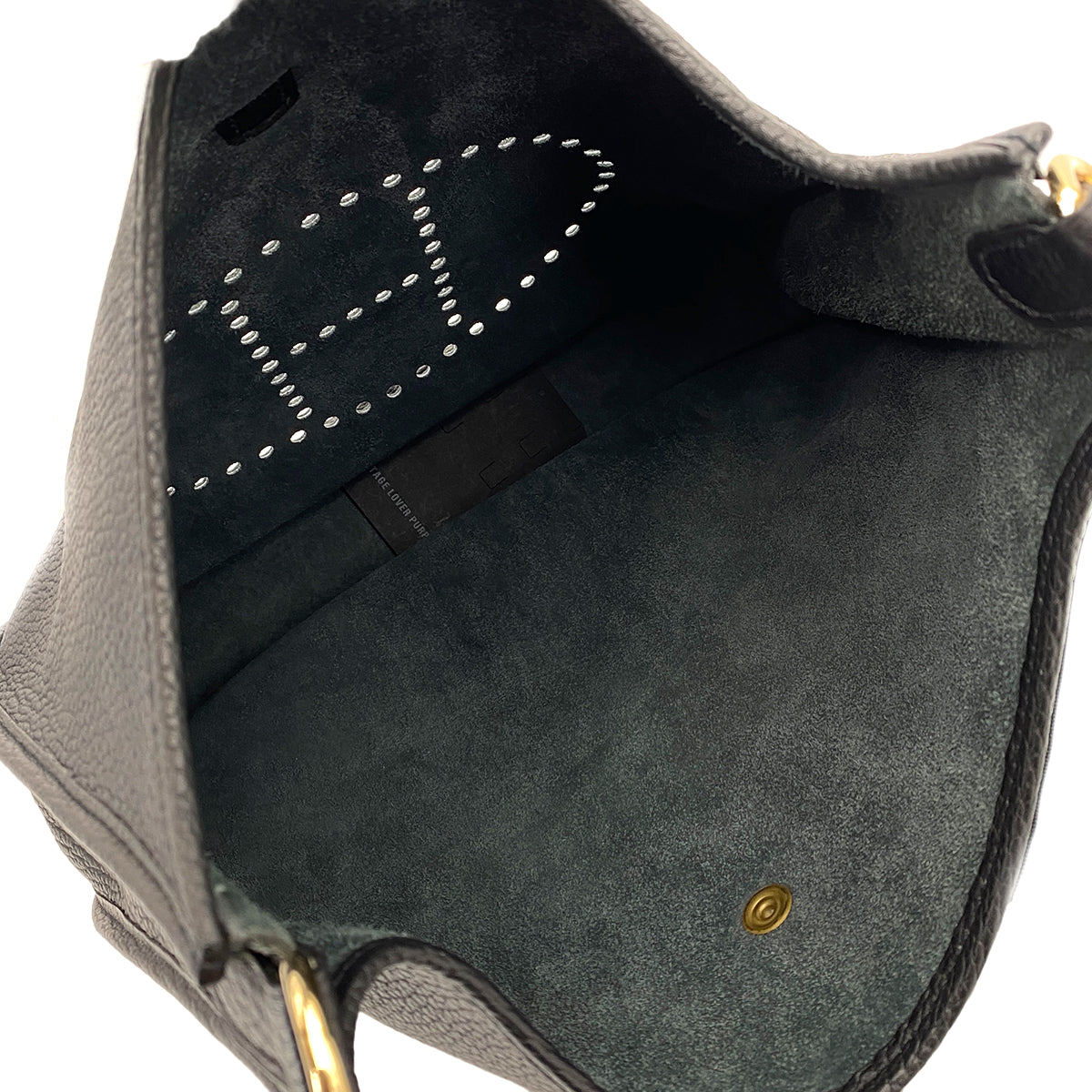 HERMES EVELYNE GM BLACK FJORD SHOULDER BAG □B 90245667