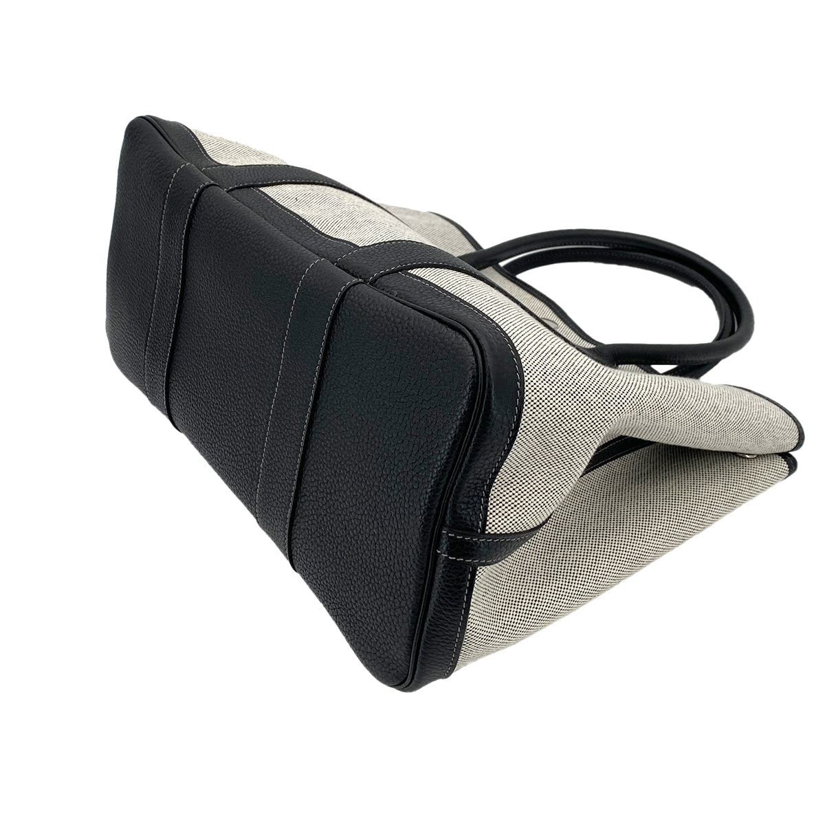 HERMES GARDEN PARTY 36 PM ECRU BLACK TOILE H TOTE BAG □H 90245671