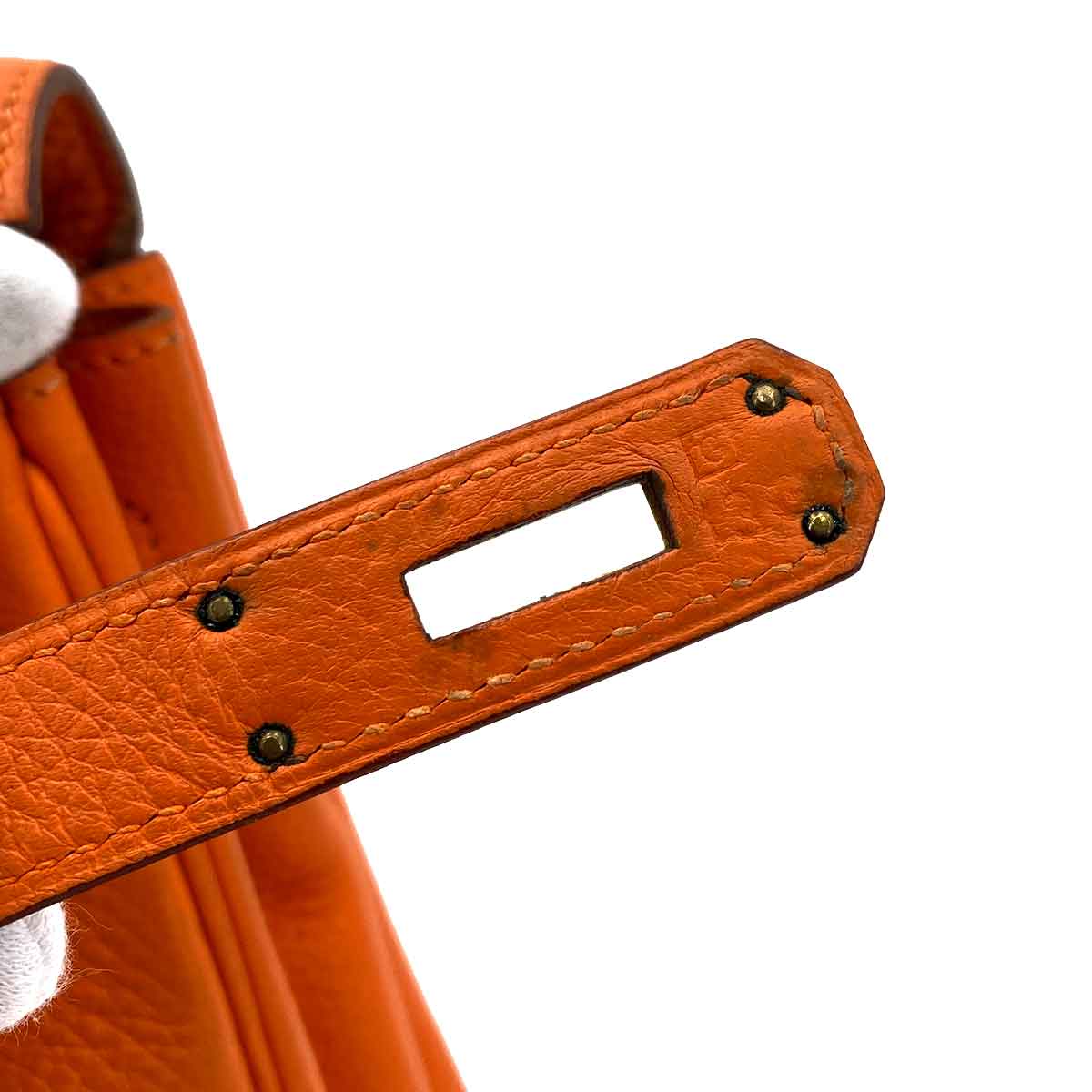 HERMES KELLY 32 RETOURNE ORANGE TAURILLON HAND SHOULDER BAG □G 90245676