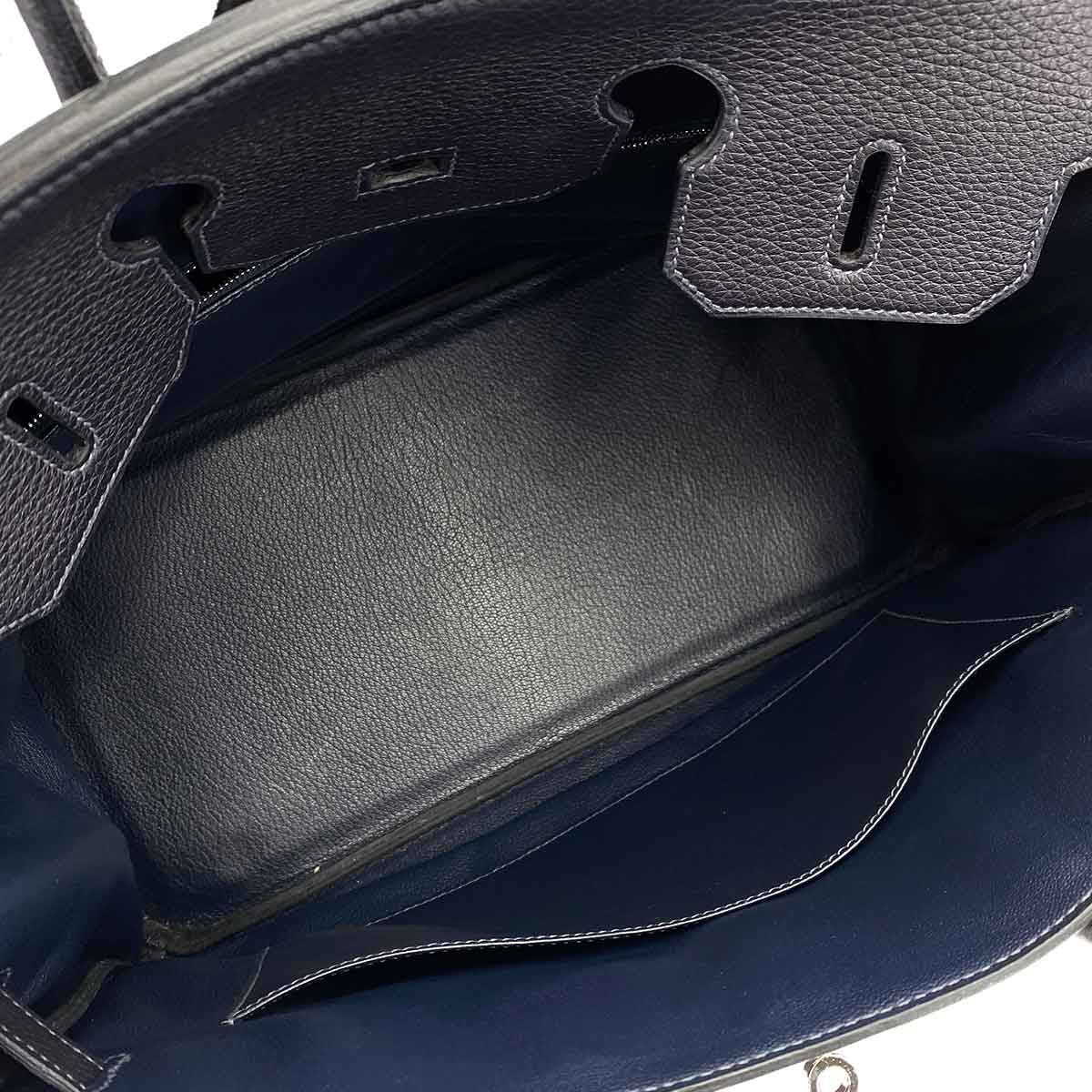 HERMES BIRKIN 35 BLUE INDIGO TAURILLON CLEMENCE HAND BAG □H 90245792