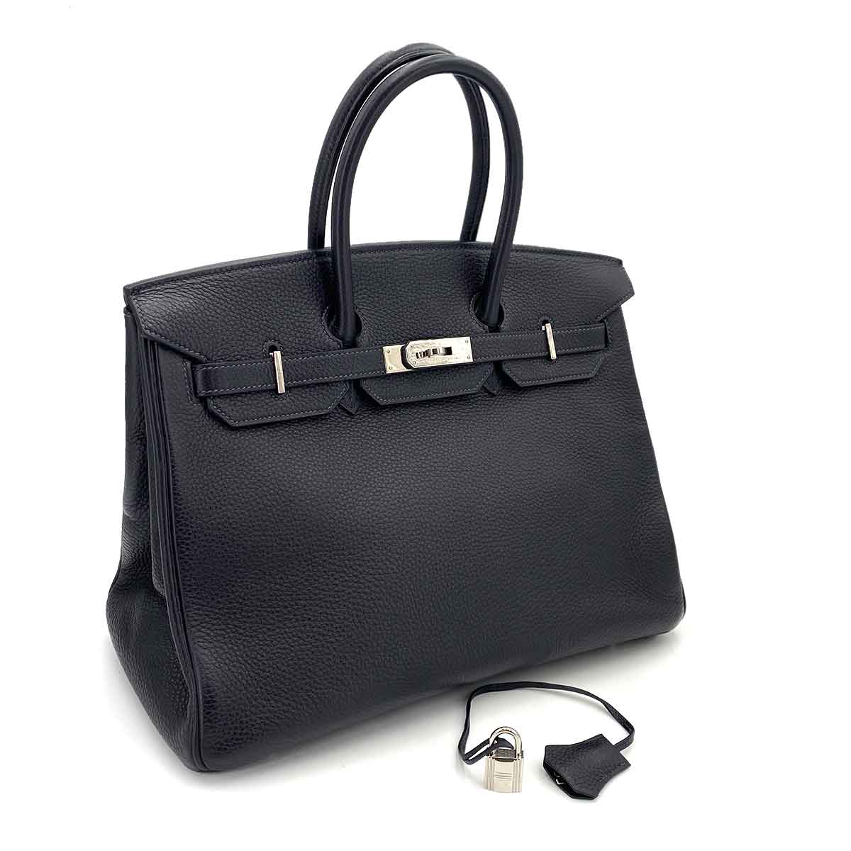 HERMES BIRKIN 35 BLUE INDIGO TAURILLON CLEMENCE HAND BAG □H 90245792