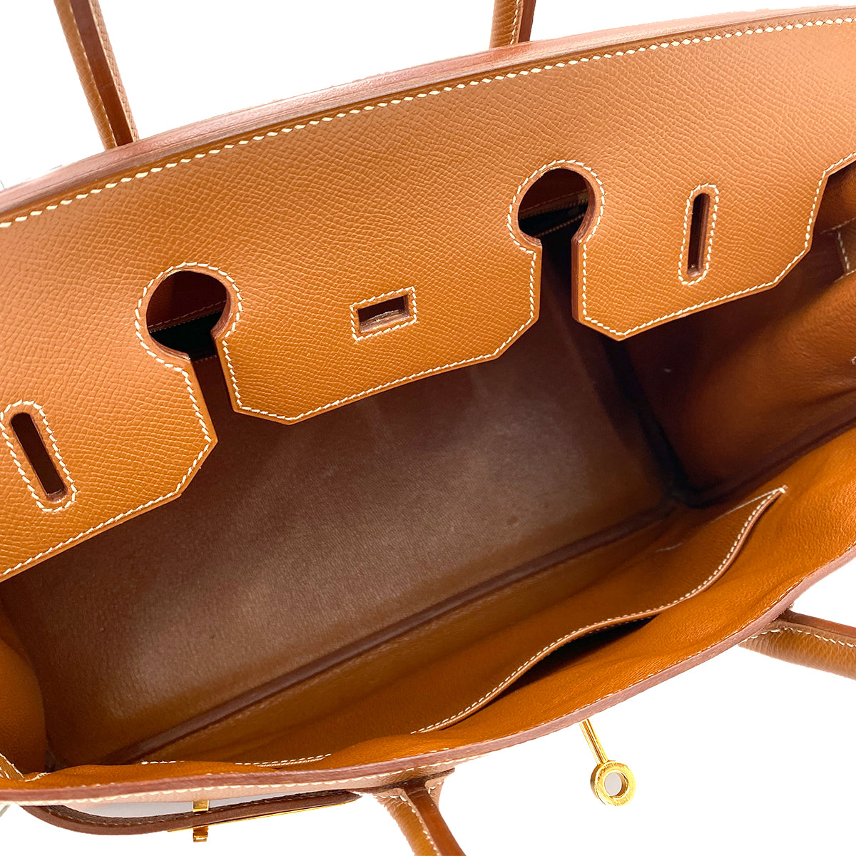 HERMES BIRKIN 35 GOLD COUCHEVEL HAND BAG □B GHW 90245793