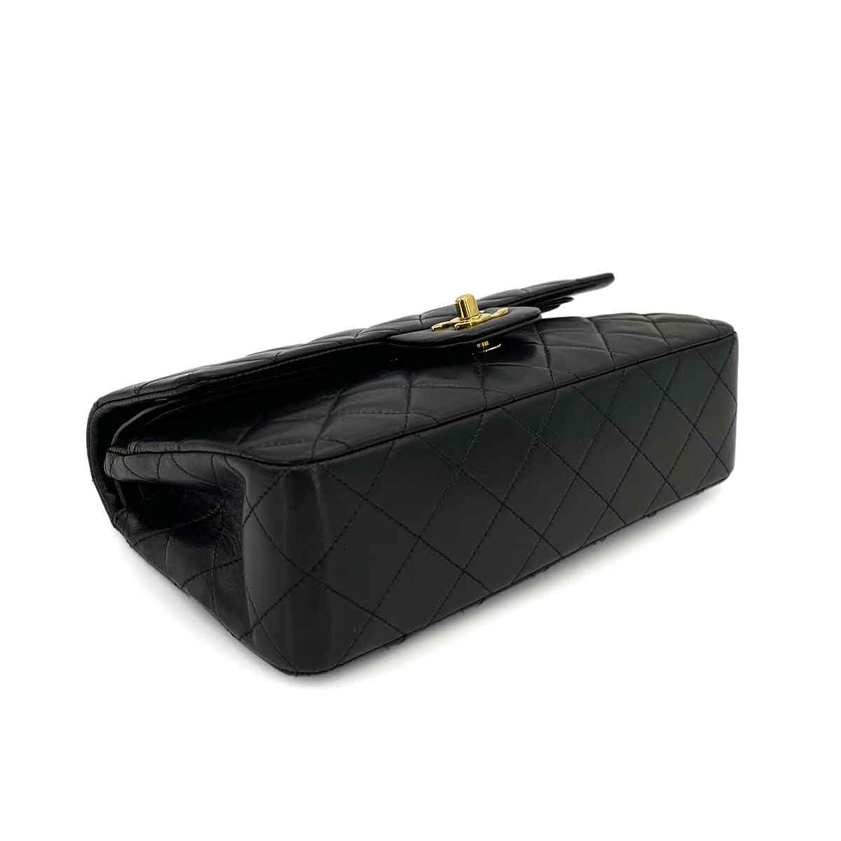 CHANEL VINTAGE CLASSIC FLAP SMALL CHAIN SHOULDER BAG BLACK LAMB SKIN 90245794