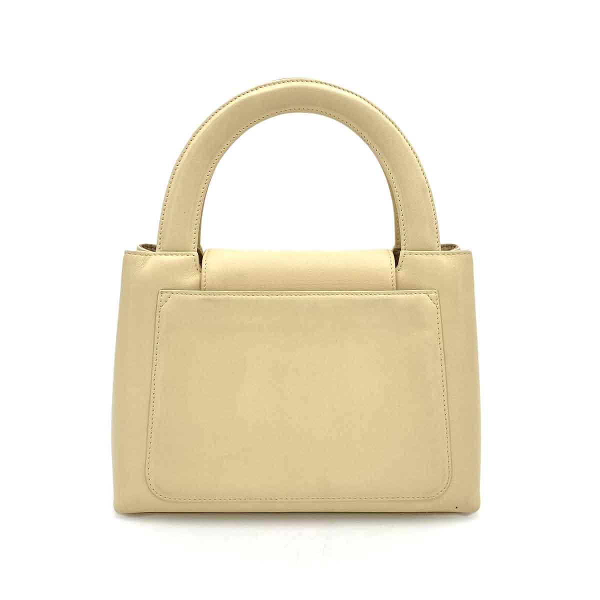 CHANEL VINTAGE COCO HAND BAG BEIGE LAMB SKIN 90245796