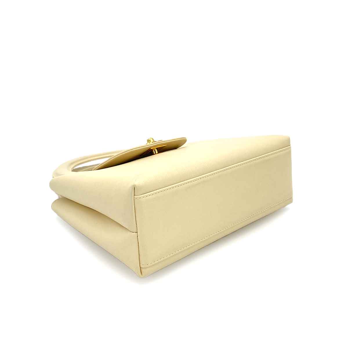 CHANEL VINTAGE COCO HAND BAG BEIGE LAMB SKIN 90245796