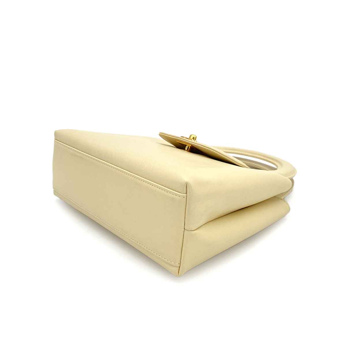 CHANEL VINTAGE COCO HAND BAG BEIGE LAMB SKIN 90245796