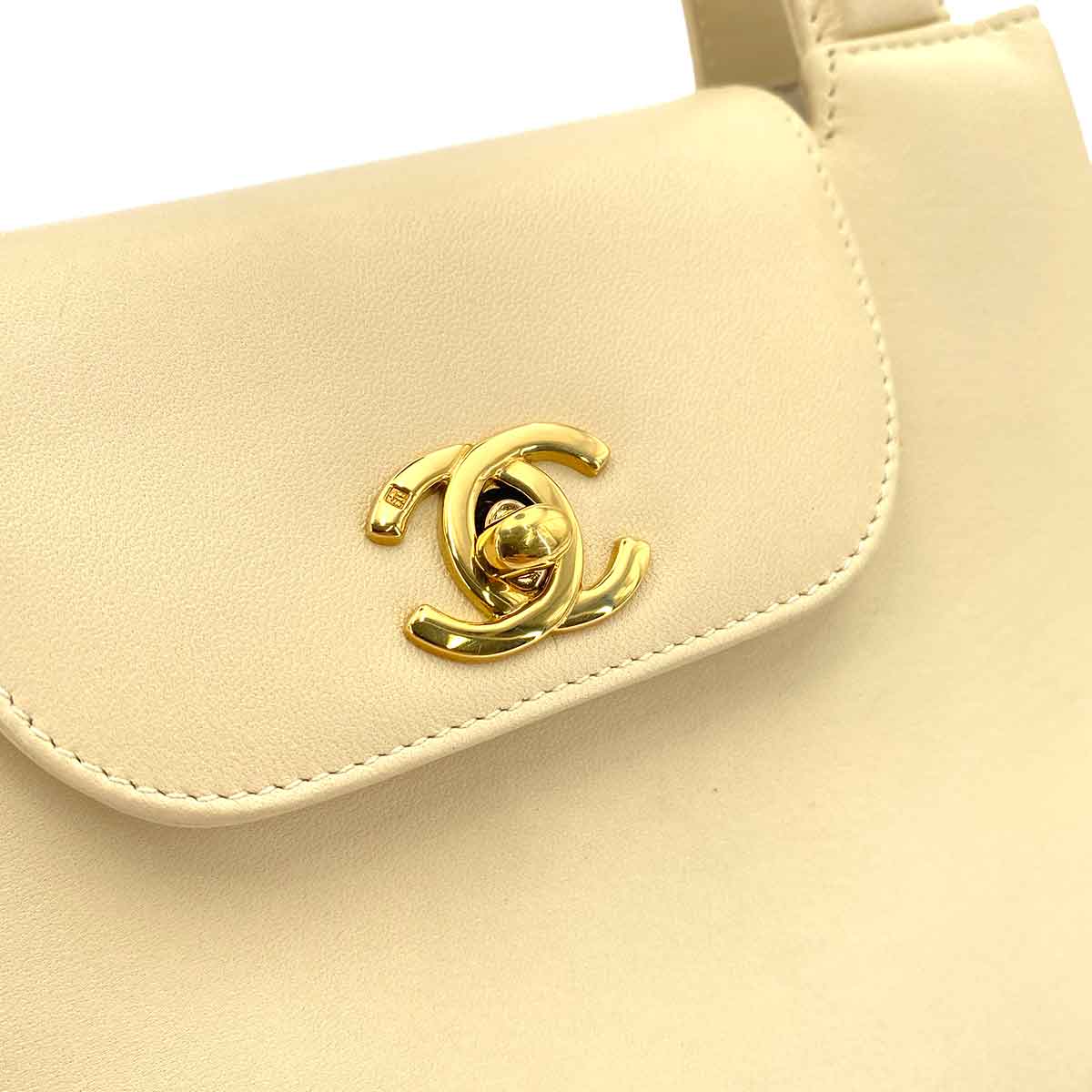 CHANEL VINTAGE COCO HAND BAG BEIGE LAMB SKIN 90245796