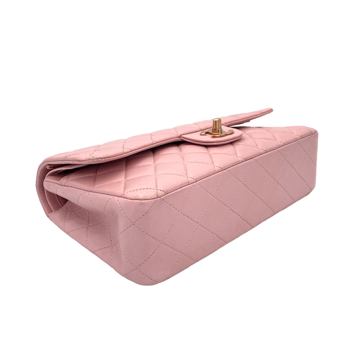 CHANEL VINTAGE CLASSIC FLAP MEDIUM CHAIN SHOULDER BAG PINK LAMB SKIN 90245935
