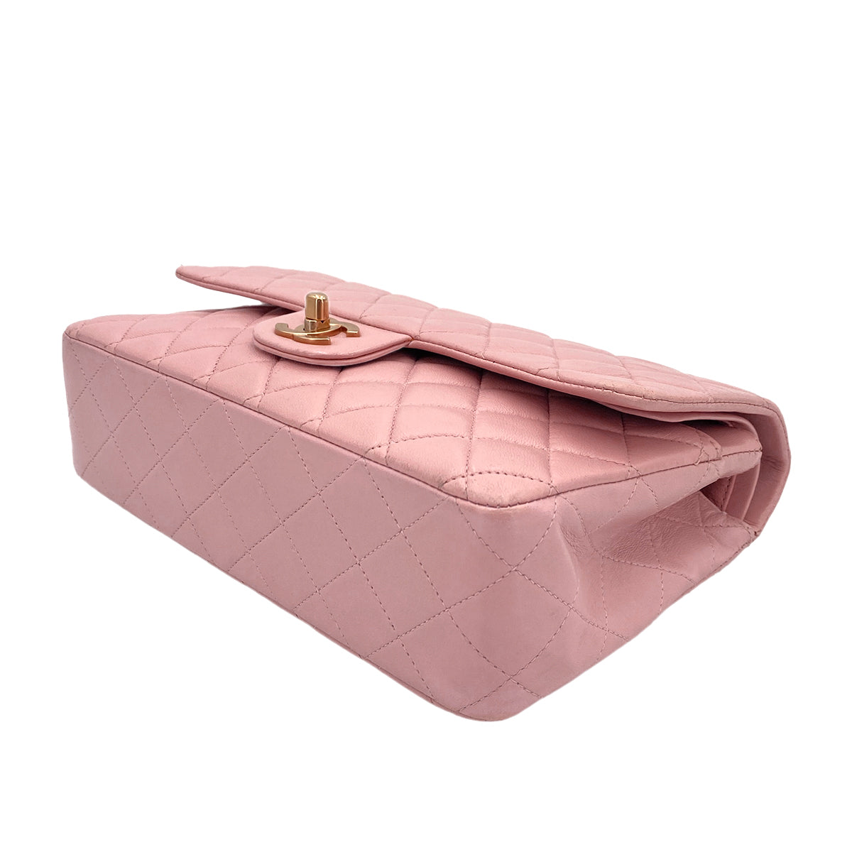 CHANEL VINTAGE CLASSIC FLAP MEDIUM CHAIN SHOULDER BAG PINK LAMB SKIN 90245935