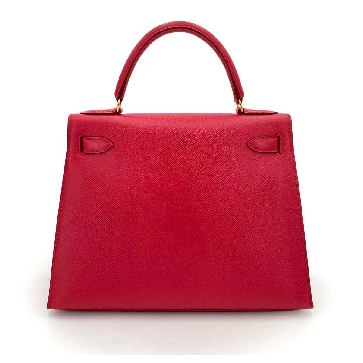 HERMES KELLY 28 SELLIER ROUGE VIF COUCHEVEL HAND BAG 〇Z 90246312