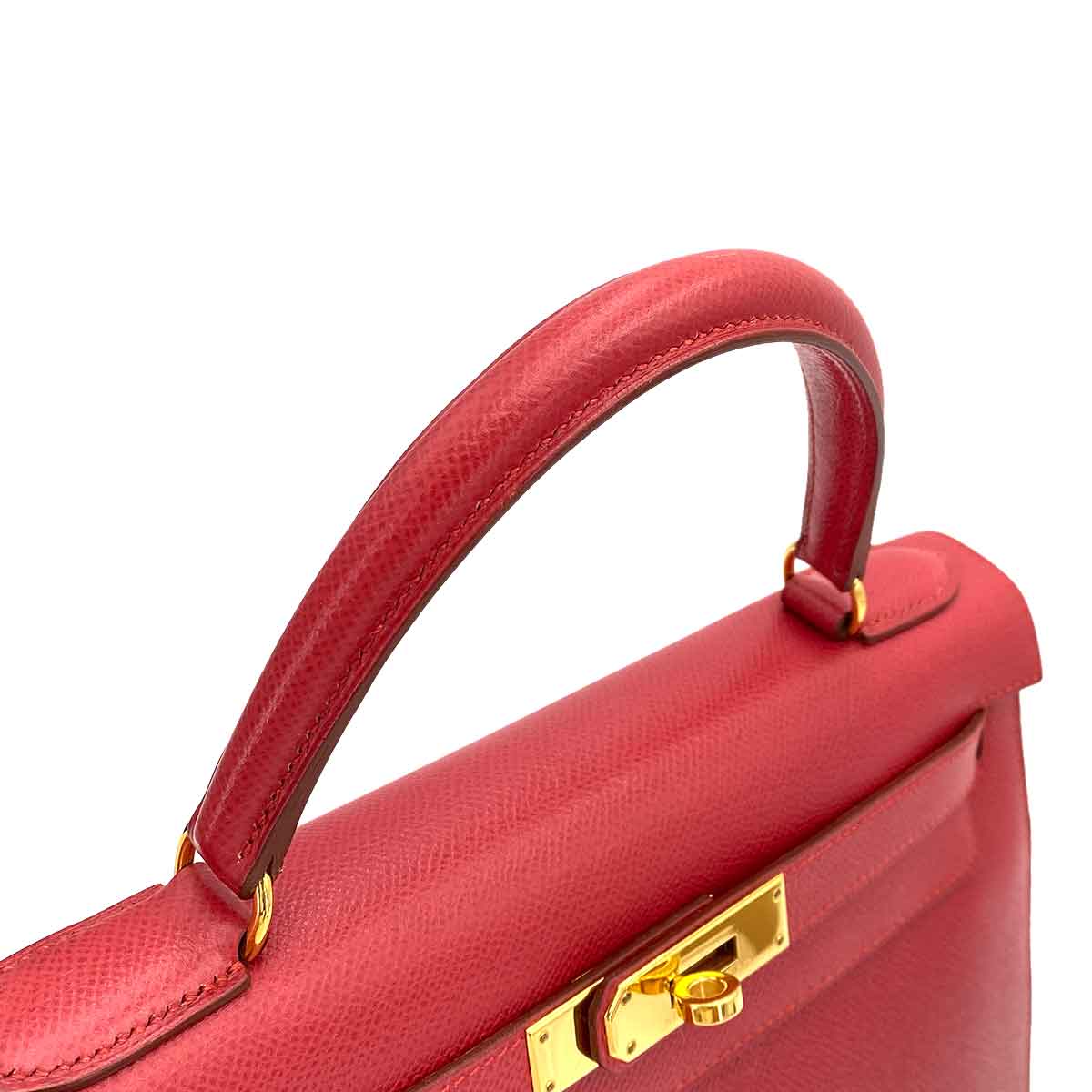 HERMES KELLY 28 SELLIER ROUGE VIF COUCHEVEL HAND BAG 〇Z 90246312