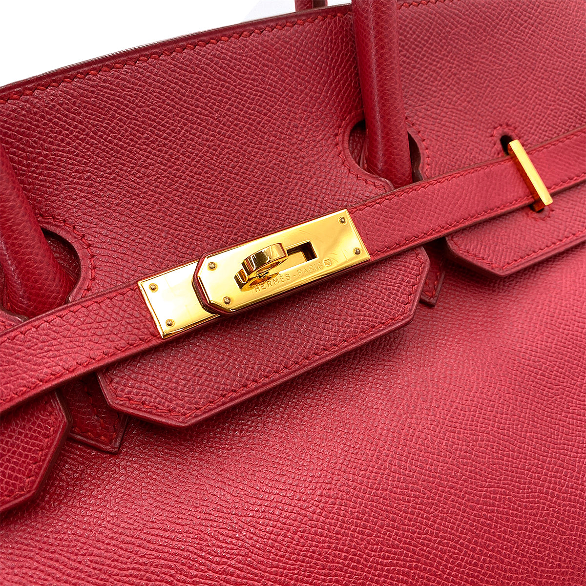 HERMES BIRKIN 35 ROUGE VIF COUCHEVEL HAND BAG 〇Z 90246313